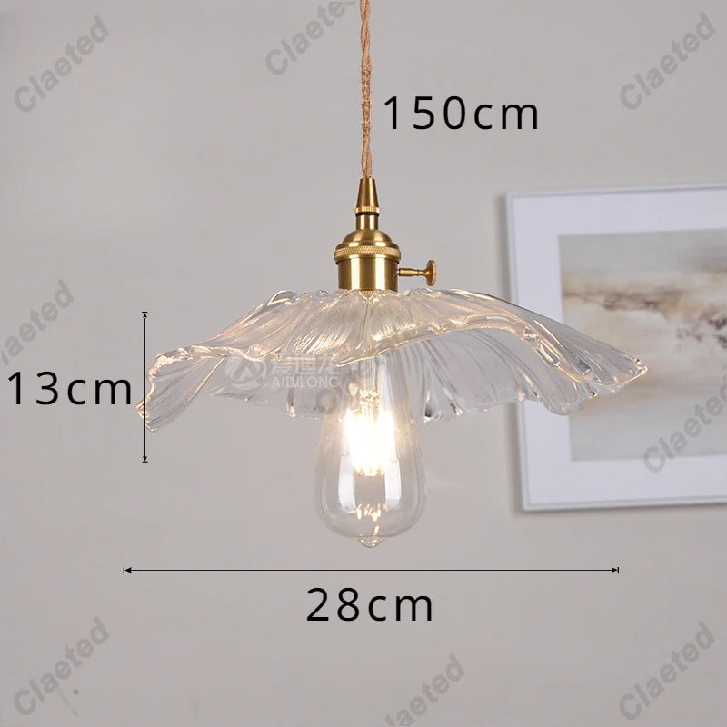 IWHD Modern Copper Glass LED Pendant Lamp Switch Living Room Bedroom Green Amber White Nordic Hanging Lights