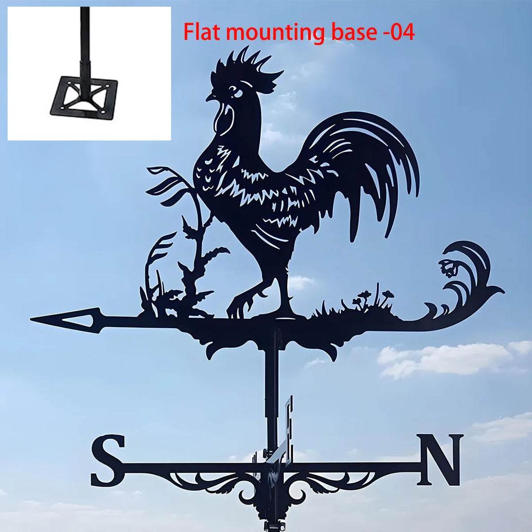 Weather Vane Metal Weathervanes Wind Direction Indicators, Metal Wind Vanes Signs for Roof Mount, Farmhouse Courtyard Decoration