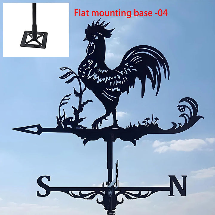 Weather Vane Metal Weathervanes Wind Direction Indicators, Metal Wind Vanes Signs for Roof Mount, Farmhouse Courtyard Decoration