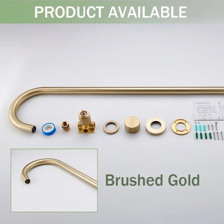 Floor Standing Bathtub Faucet Brass Body Hot Cold Mixer with Handle Rose Gold Independent Faucet Chrome Grey Black