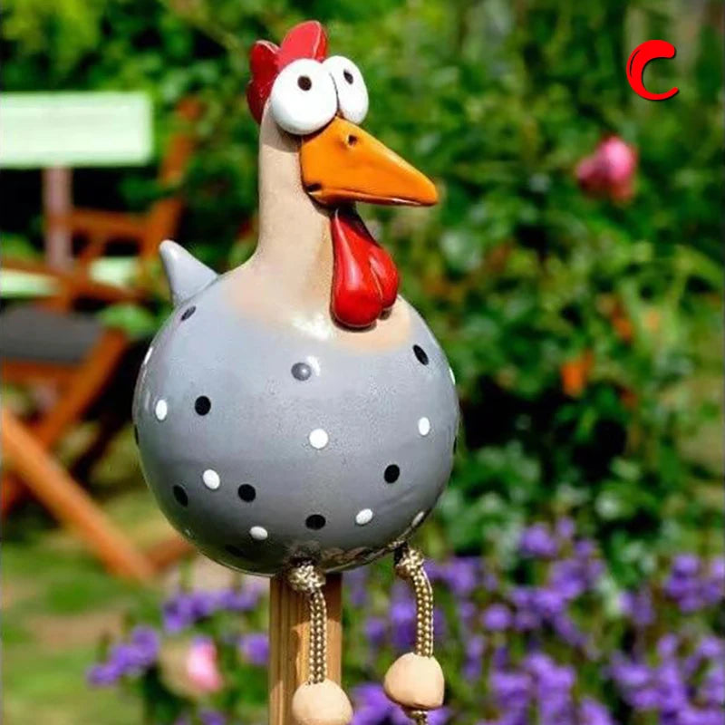 Funny Chicken Fence Decor Resin Statues Home Garden Farm Yard Decorations Chicken Hen Sculpture Art Craft Courtyard