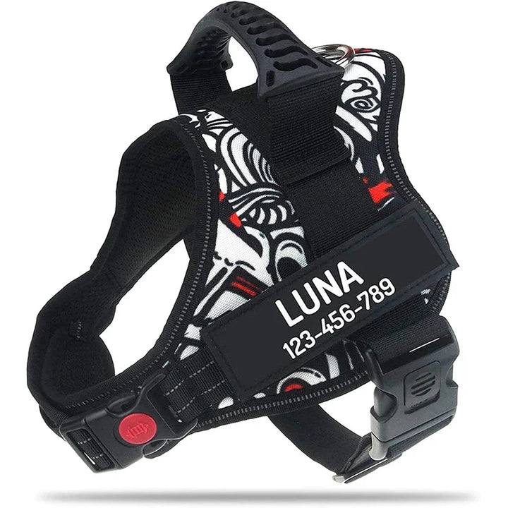 Personalised No Pull Dog Harness with Custom Name and Phone Number Heavy Duty Pet Vest To Prevent Tugging Pulling Choking