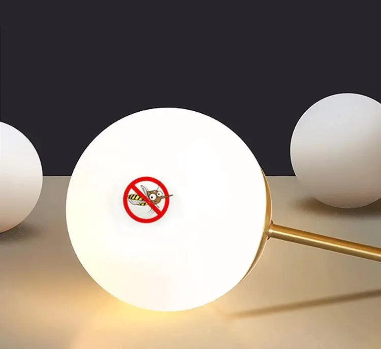 Modern Chandelier Pendant Light 8-Lights Gold & White Glass Pendant Lighting Globe Dining Light Fixture for Living Room Kitchen