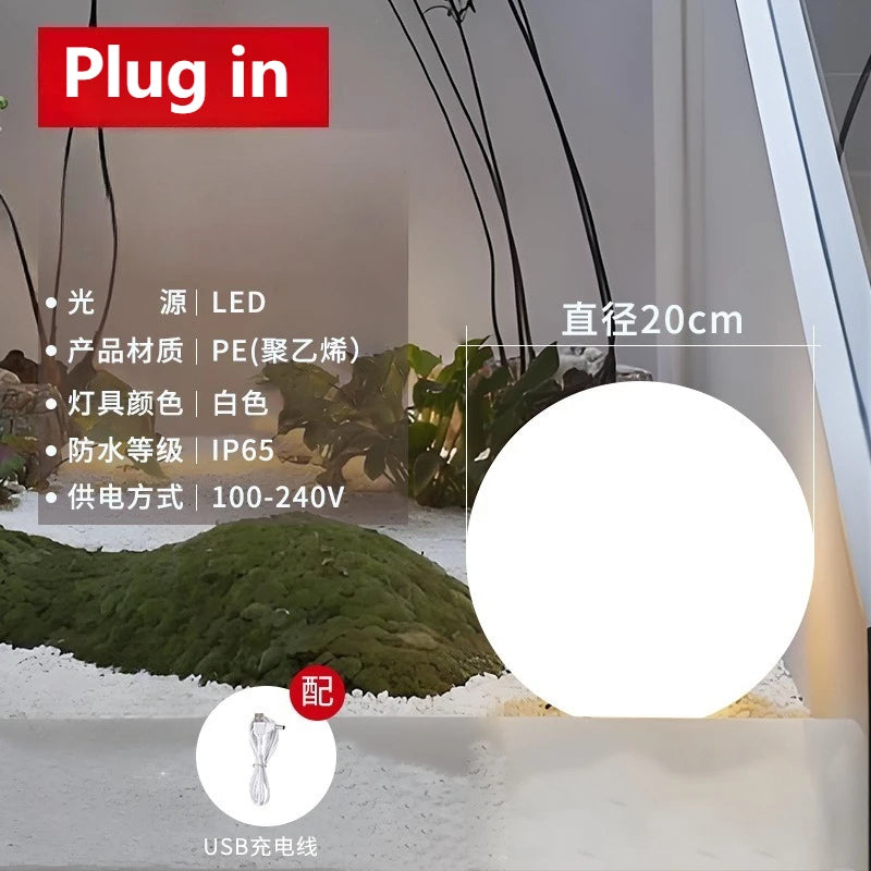 Solar LED Ball Light with Remote Control 16 Color & Brightness Adjustable IP65 Waterproof Split Solar Garden Lights for Lawn