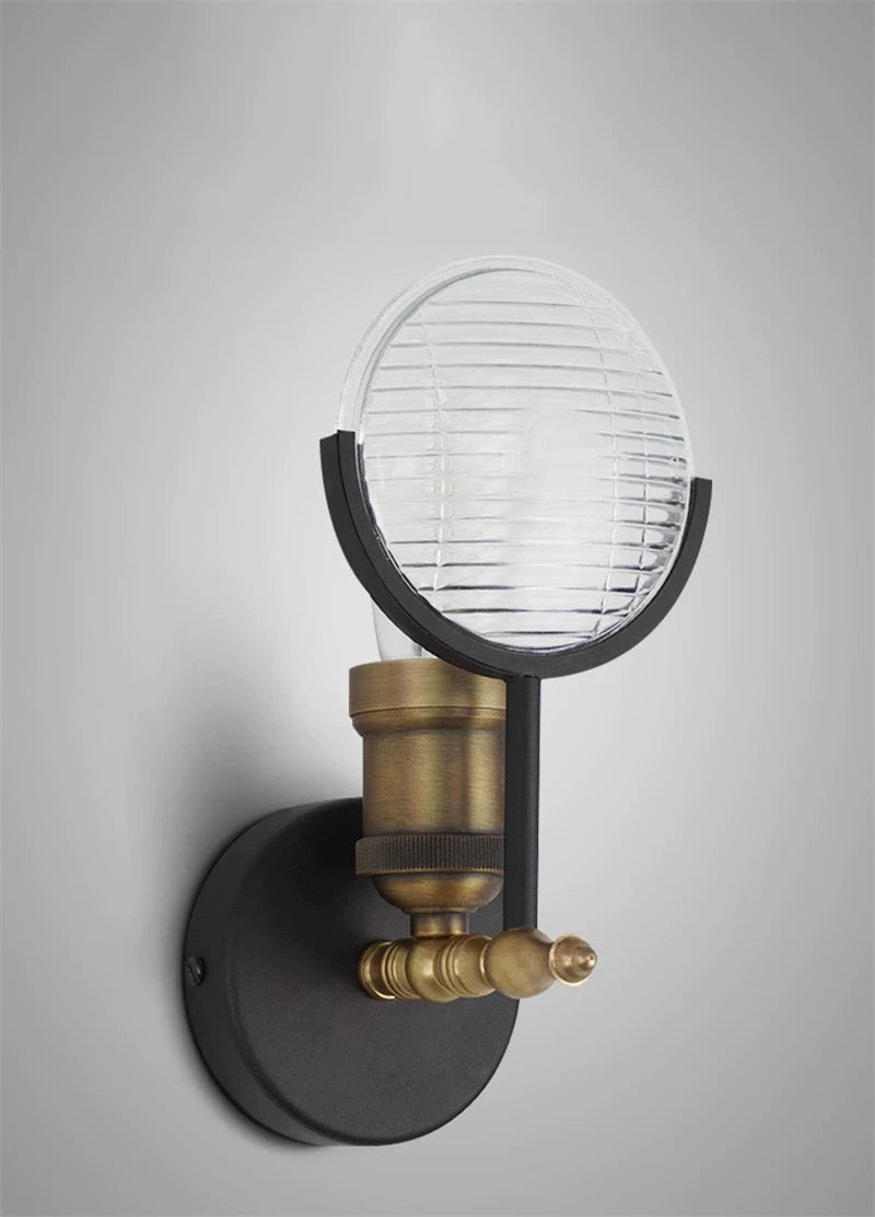 Vintage Wall Lamp Designer Bedside Aisle Coffee Bar Glass Shade Industrial Lighting LED Wall Light Indoor Retro Sconce Lights