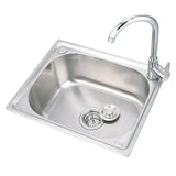 Thickened Sink 304 Stainless Steel Sink  Kitchen Sink Single Sink Basin Sink Single  Large Single Slot Set Wy5