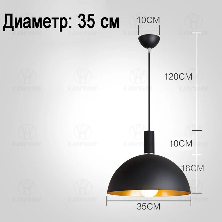 GEW Nordic Retro Industrial Black Ceiling Pendant Lamp E27 Restaurant Dining Table Bar Decorative Pendant Lighting Fixture