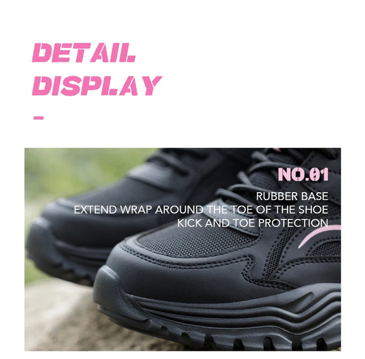 Safety Shoes Women Work Sneakers Structured Shoes Pneumatic-Proof Protective Shoes Work Boots Steel Toe Female Platform Shoes
