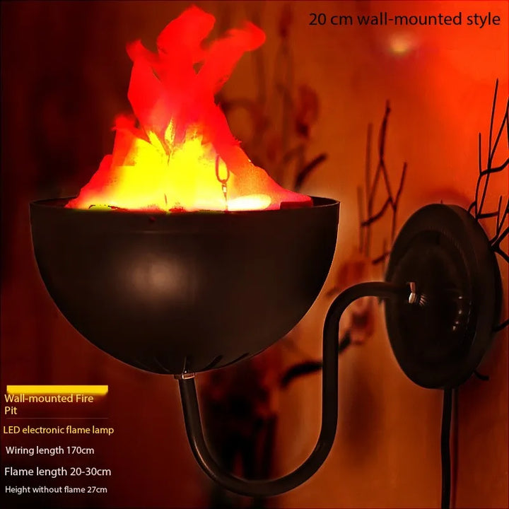 Halloween decoration electronic LED flame lamp fake fire burning prop haunted house bar store home party decoration lighting