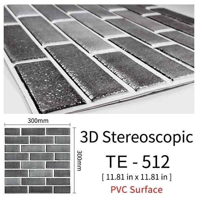 10/20PCS Imitation Brick Tile cobblestone Wall Stickers Water and Oil Proof for Kitchen Restaurant Tea room Relaxation area etc.