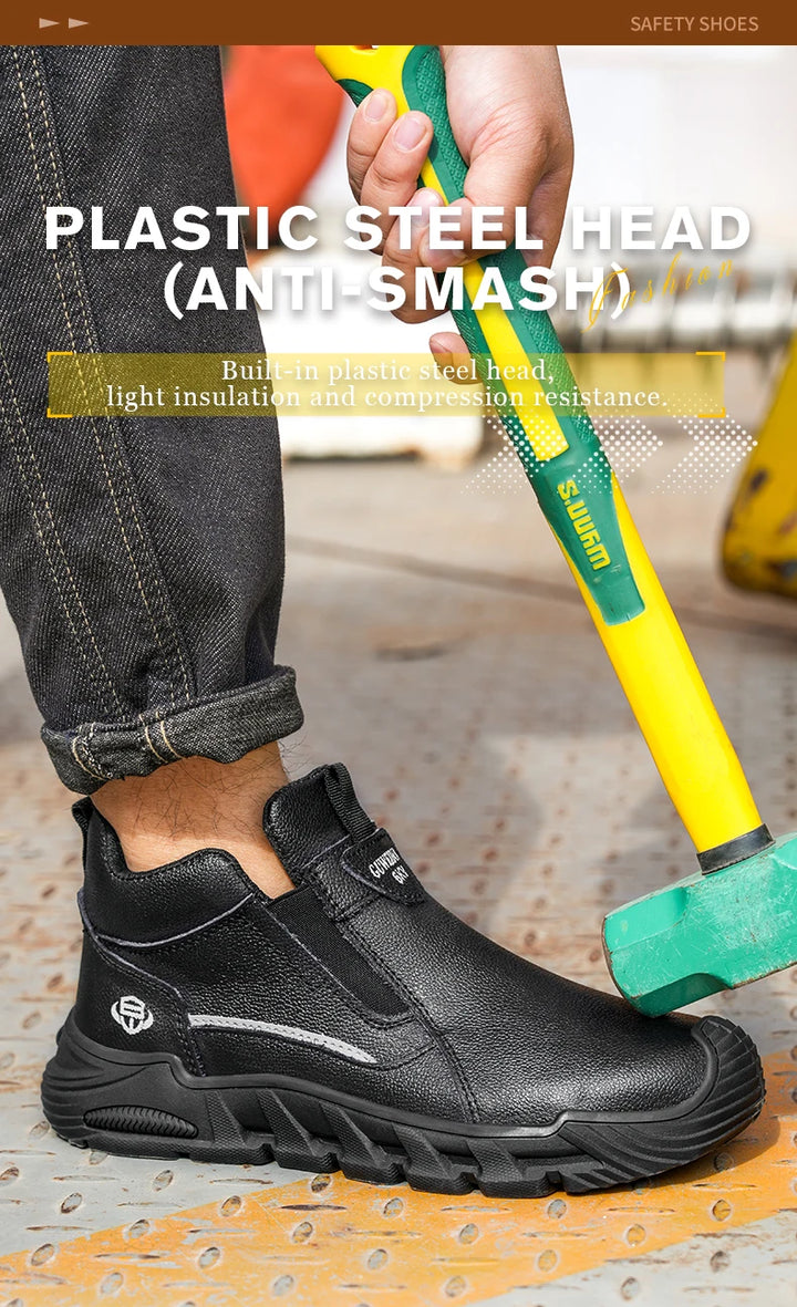 Insulated 6KV Plastic Toe Men's Safety Shoes Anti-impact Puncture-Resistant Work Boots Durable Labor Protection Footwear