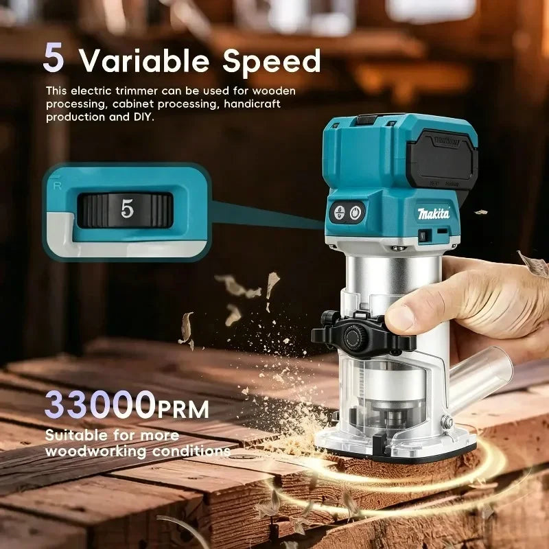 Makita DRT52 18V LXT Brushless Trim Lith‑ion Powered Woodworking Milling Tool 6.0Ah Battery For Wood Edge Trimming & Grooving