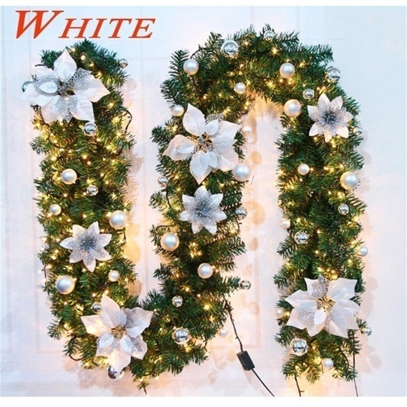 2.7M Luxury Christmas Decorations Garland Decoration Rattan with Lights