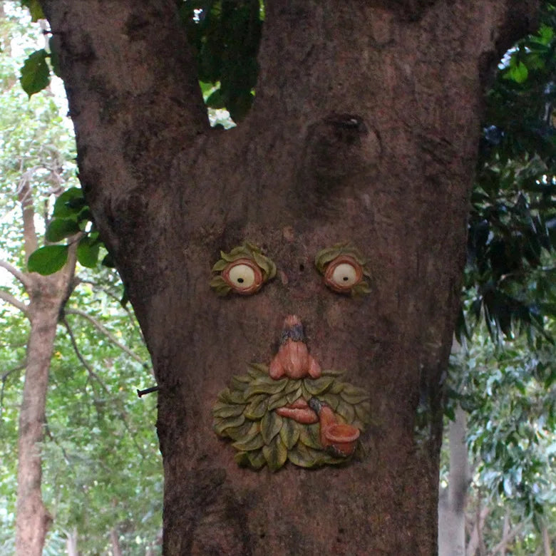 ‌Glowing Resin Tree Face Pipe - Magical Night Light for Outdoor Garden Decor‌