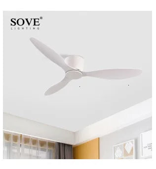 SOVE Low Floor Modern Ceiling Fans Without Light DC 30W Ceiling Fan With Remote Control Home Simple Ceiling Fan No Lights 220V