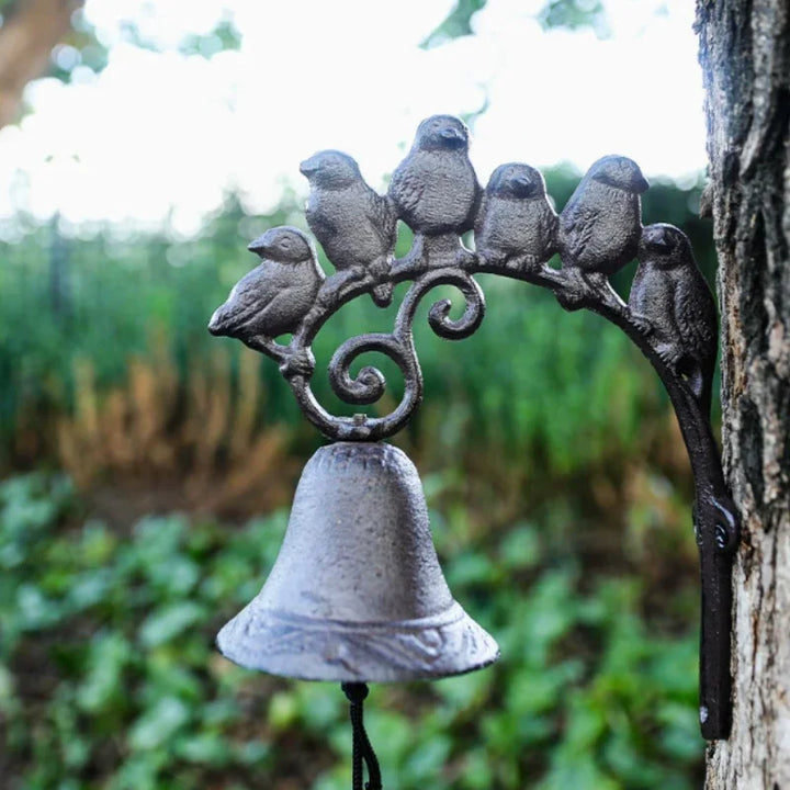 Artisan Cast Iron 6 Birds Door Chime Vintage Welcome Doorbell for Home Decor