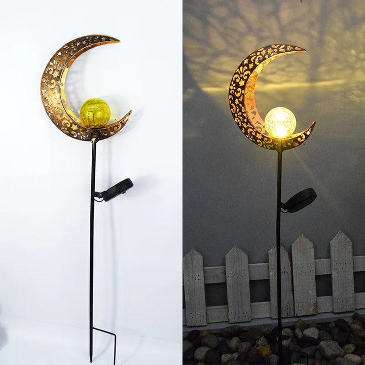 Led Solar Lights Outdoor Waterproof Moon Fairy Lawn Garden Solar Lamps for Pathway Landscape Courtyard  Stakes