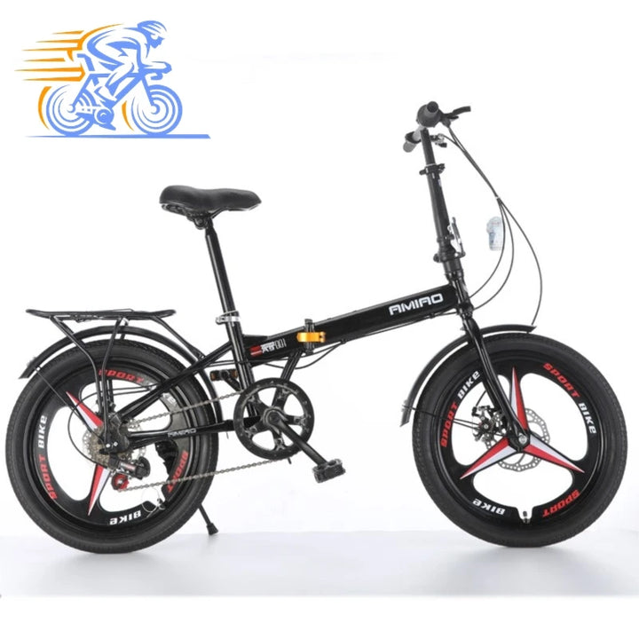 Adult Folding Bicycle Ultra Lightweight Wholesale Student Bicycle Disc Brake Variable Speed Commuting Bike 20 Inches Camping