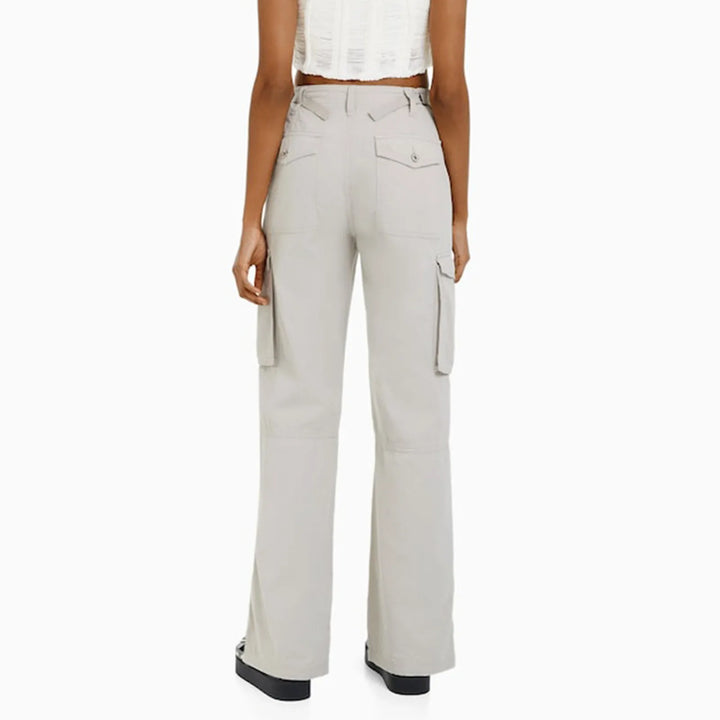 Women'S Adjustable Straight Fit Cargo Pants Adjustable Baggy With Pockets  Elastic Waist Casual Cargo Pants Relaxed Fit Pull On