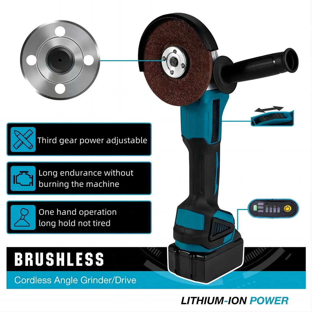 Makita DGA404 18V Brushless Electric Angle Grinder 125mm Cordless Grinder Metal Wood Grinding Polishing Cutting Power Tool