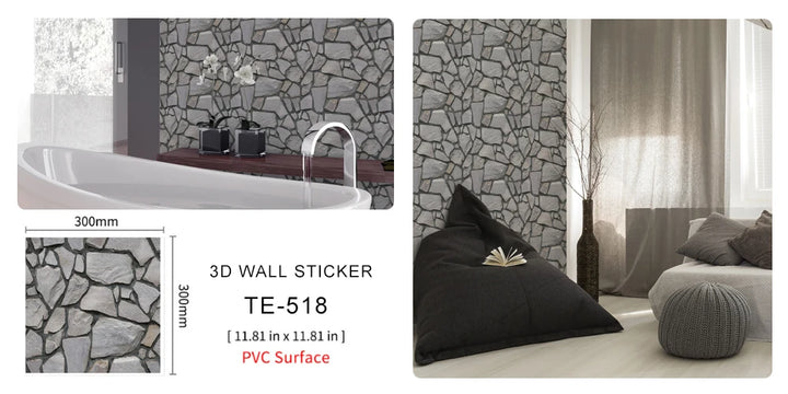 15PCS Wall Sticker Waterproof PVC imitation brick Wallpapers for TV walls living room bedroom kitchen kids rooms painted surface