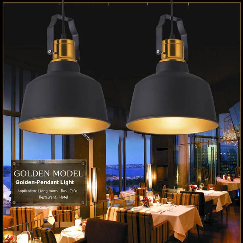 Gold black Led pendant light with E27 lamp base hang lamp modern pendant with AC110V AC220V  high power 12W bright bulb