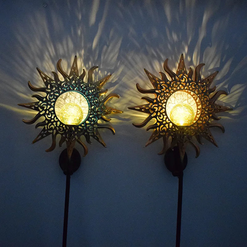 Led Solar Lights Outdoor Waterproof Moon Fairy Lawn Garden Solar Lamps for Pathway Landscape Courtyard  Stakes