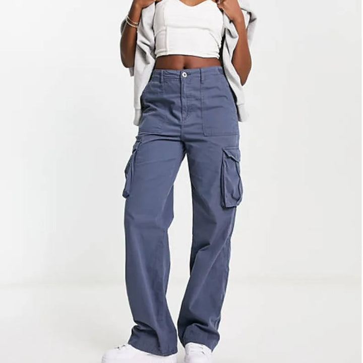 Women Cargo Pants Solid Color Spring Summer Harajuku Oversized Streetwear Hip Hop Wide Leg Trousers Joggers Baggy Sweatpants