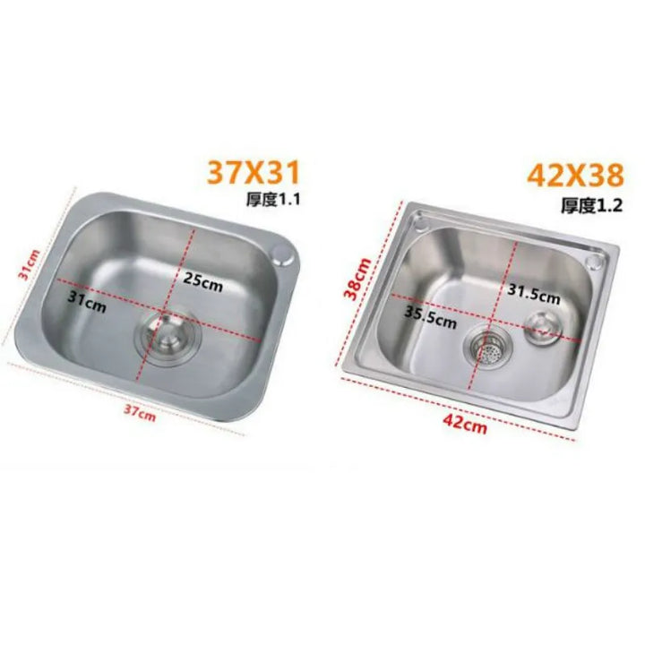 Thickened Sink 304 Stainless Steel Sink  Kitchen Sink Single Sink Basin Sink Single  Large Single Slot Set Wy5