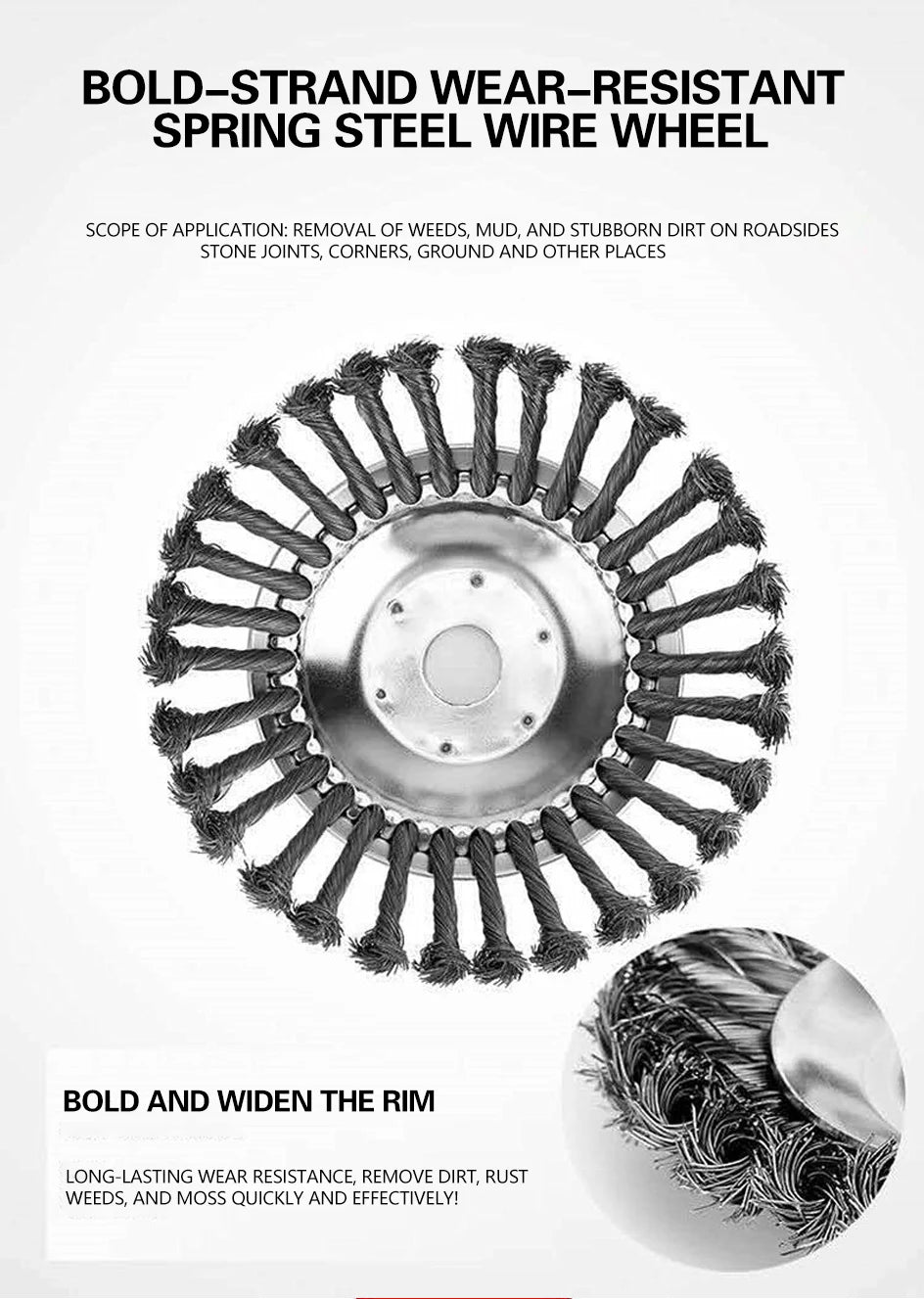 6/8/10 Inc Steel Grasss Trimmer Head Brushcutter Wire Debroussailleuse Weed Brush Blade for Garden Lawnmover Power Tool
