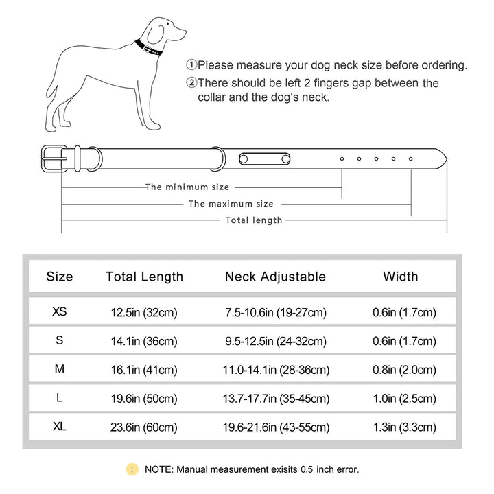 Personalized Dog Collar PU Leather Dog Collars Free Engraving Pet ID Collars Adjustable For Small Medium Large Dogs Pitbull