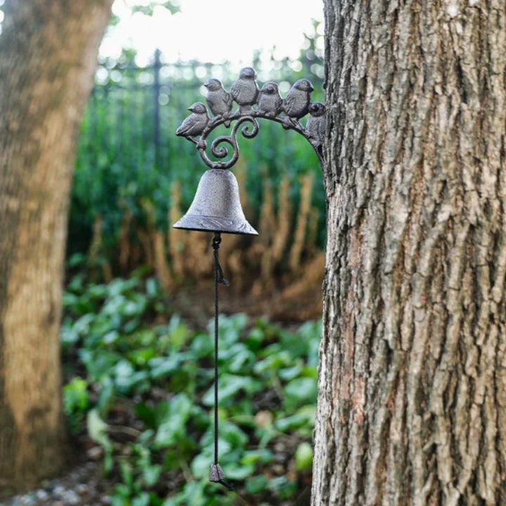 Artisan Cast Iron 6 Birds Door Chime Vintage Welcome Doorbell for Home Decor