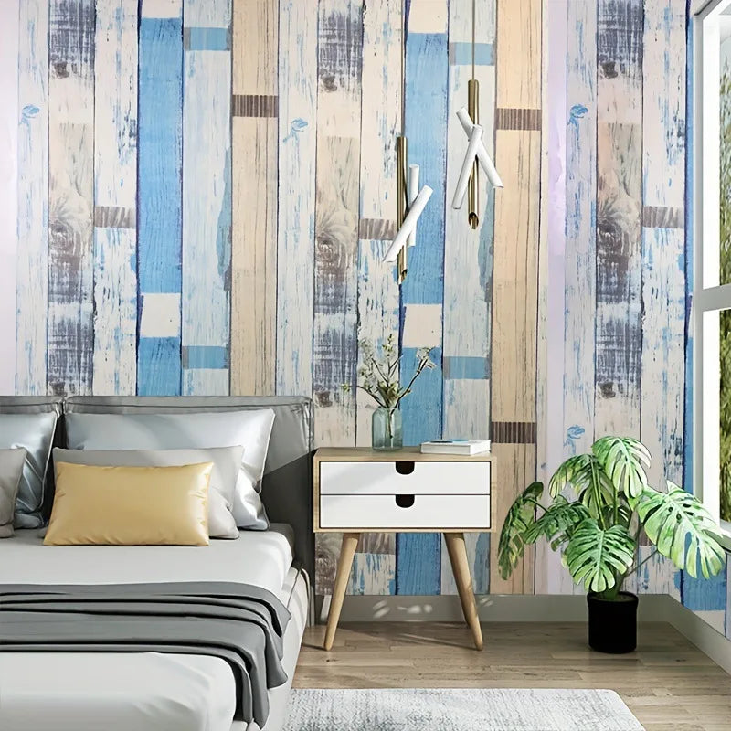 Wood Grain Self Adhesive Wallpaper Decorative Wall Stickers Waterproof Removable Wallpaper for Furniture Stove Cabinet Decor