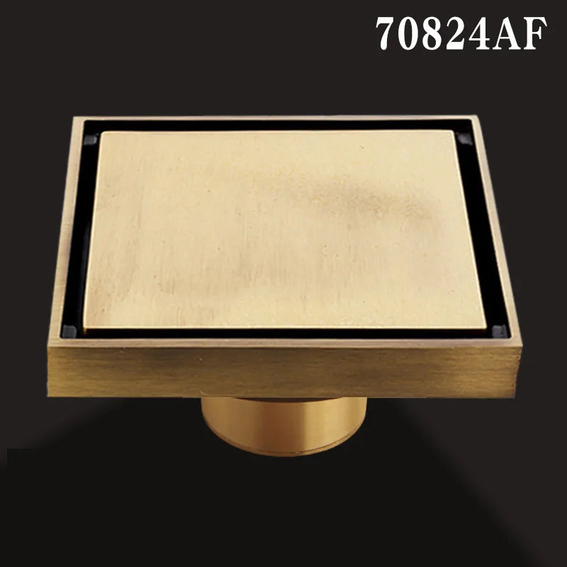 10*10cm Golden Floor Drain  Brass Prevention Odor Thickening Drain Shower Bathroom Drainage Balcony Washing Machine Floor Drain