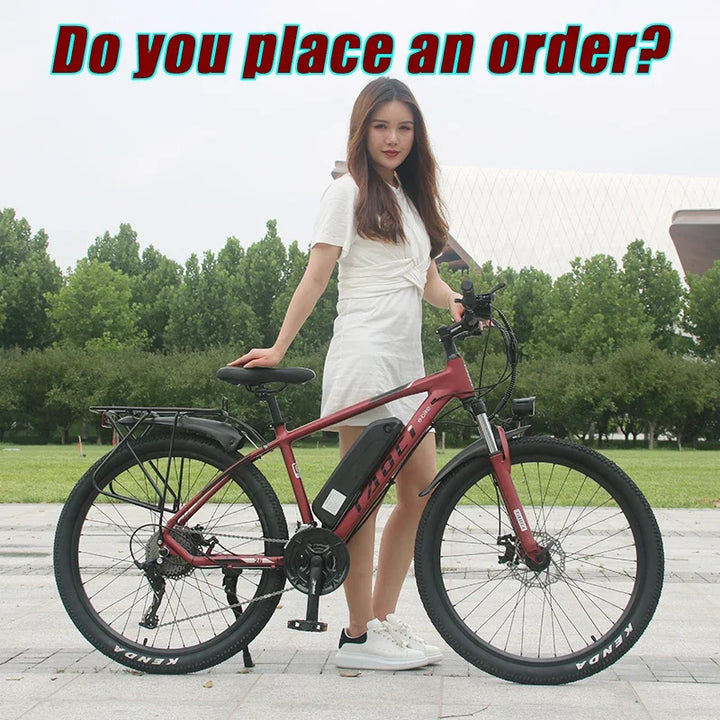 AKEZ Electric Bicycle 36V13AH Lithium Battery 350W Brushless motor Adult E-Bike 26Inch Thin tire Urban Commuting Electric Bike