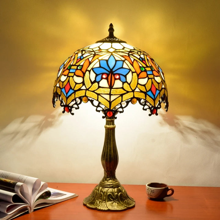Turkish Table Lamp Tiffany Stained Glass with Dragonflys Vintage Desk Lamp Mediterranean Deco Lighting