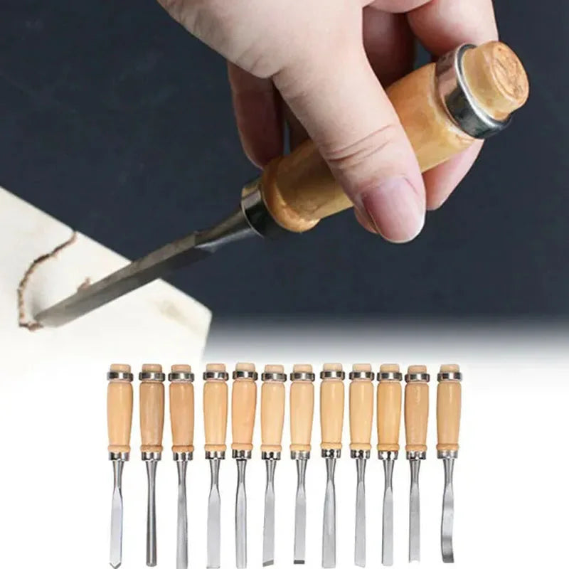 12 Piece Carving Knife Woodworking Carving Chisel Carving Knife Set Hand Carved Flat Chisel Woodworking Carving Knife Set