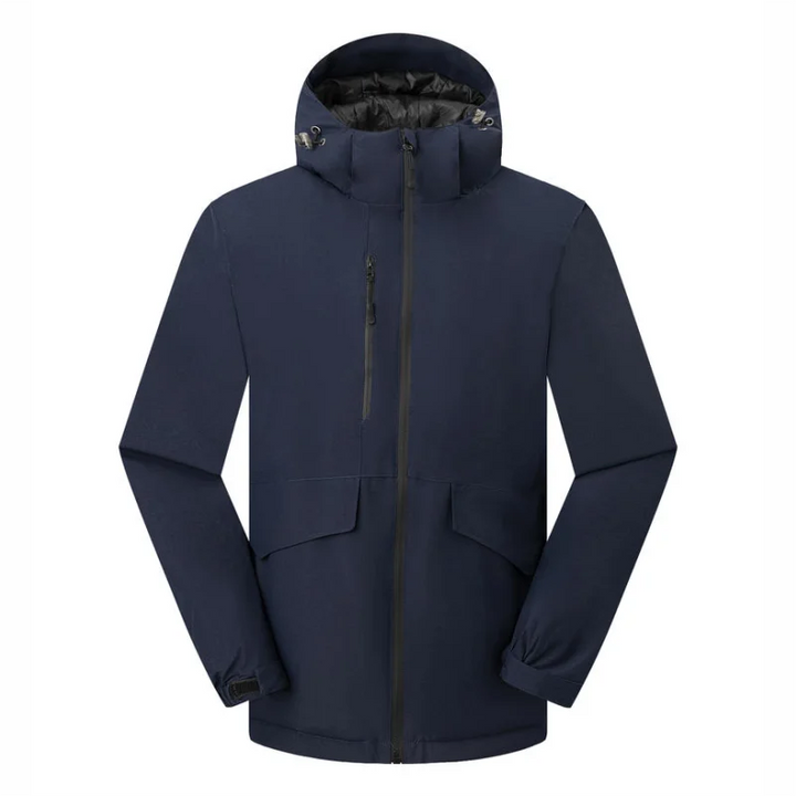 Winter Jacket Custom Logo Thick Velvet Warm Coat Men Women Windproof Hooded Outdoor Casual Mountaineering Overcoat ELIKE