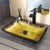 KEMAIDI Big Tempered Glass Basin Sink Washbasin Bathroom Vessel Sinks Counter Top Bowl Washroom Vessel Vanity Sink Faucet Set