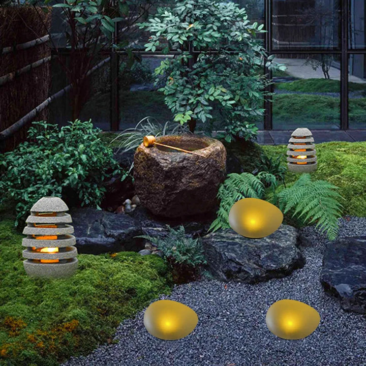 Solar LED Light Outdoor Glow Cobblestone Lamp Luminous Stone  Lighting Pebble RGB Garden Light Pathway Garden Decor