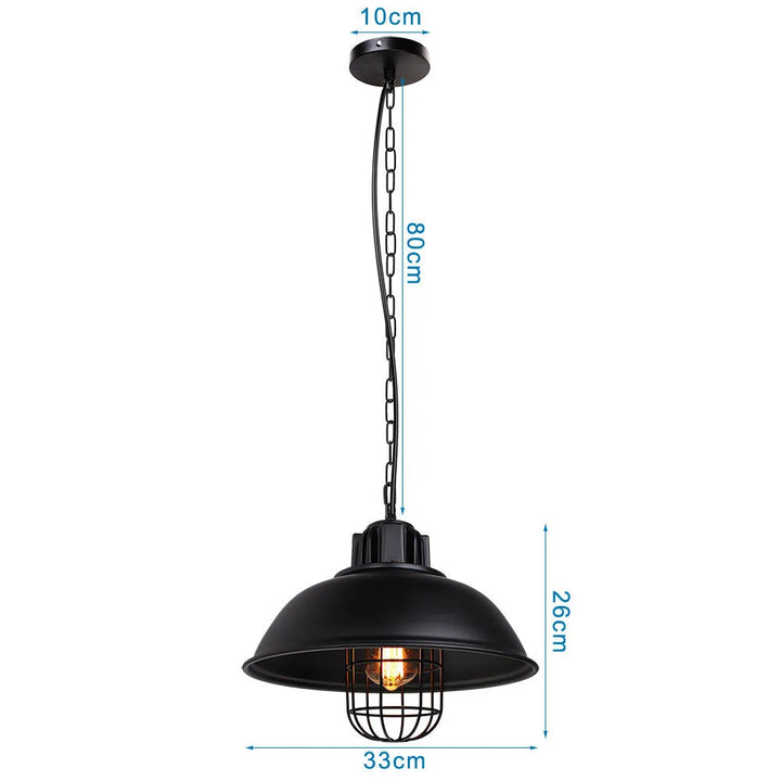 Vintage Bronze Black Metal Hanging Lamp Shade Edison Pendant Light Industrial Lamp