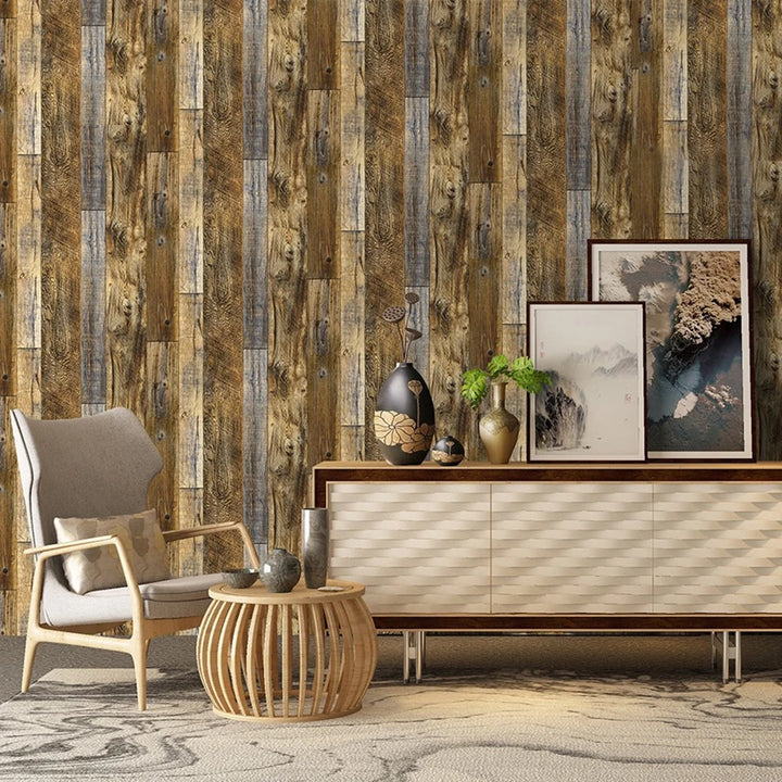 Wood Vinyl Wallpaper Roll Wood Grain Self Adhesive Wallpaper Kitchen Wardrobe Cabinet Furniture Contact Paper Renovation Door