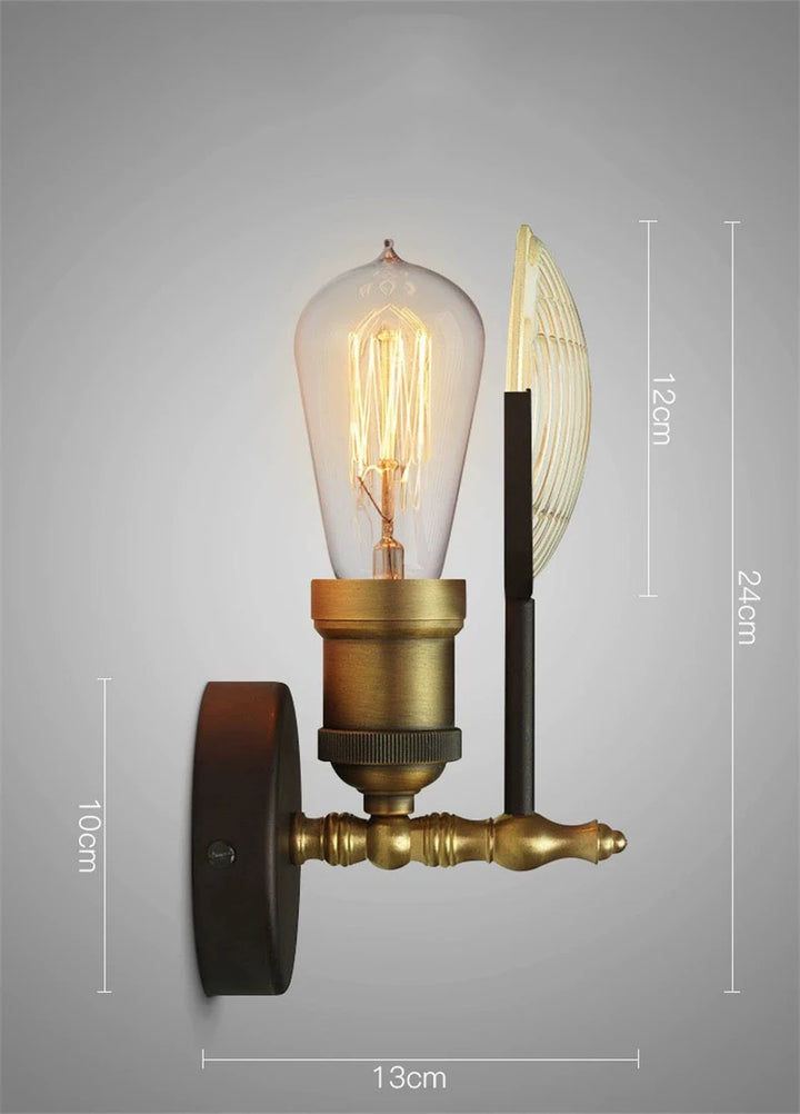 Vintage Wall Lamp Designer Bedside Aisle Coffee Bar Glass Shade Industrial Lighting LED Wall Light Indoor Retro Sconce Lights