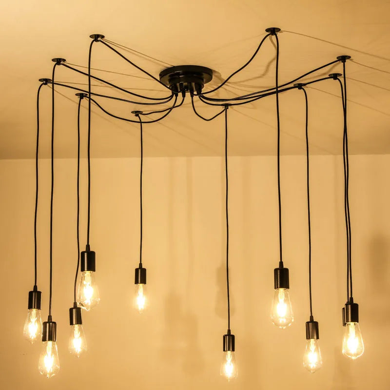 Simple Chandelier Restaurant Clothing Shop Industrial Wind Multi-head Spider Light