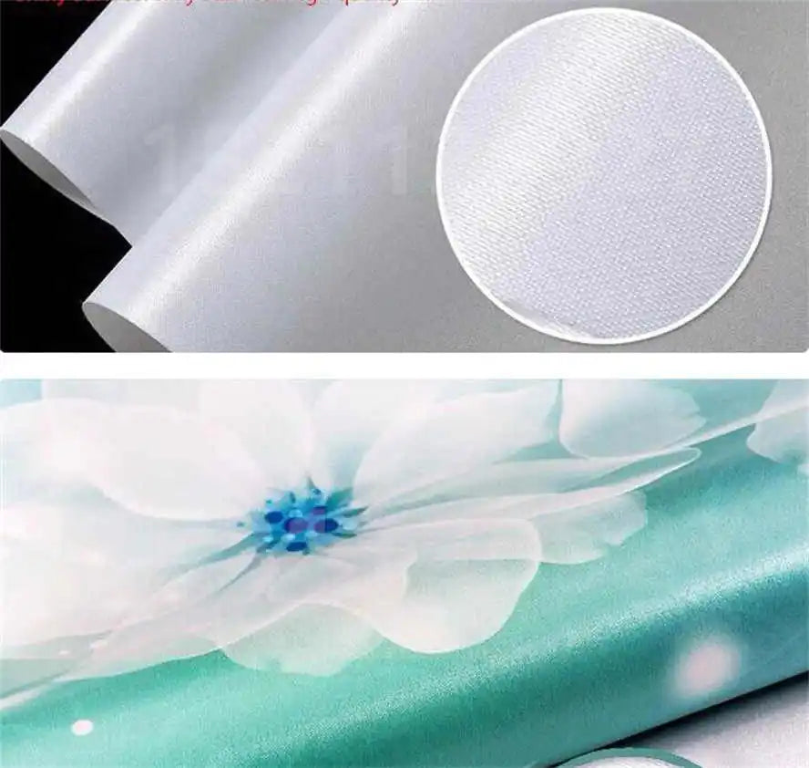 3D Custom Mural Wallpaper - Window Sea View with Red Flowers Stone Path Small Island Garden Lake Background wall for Home Decor