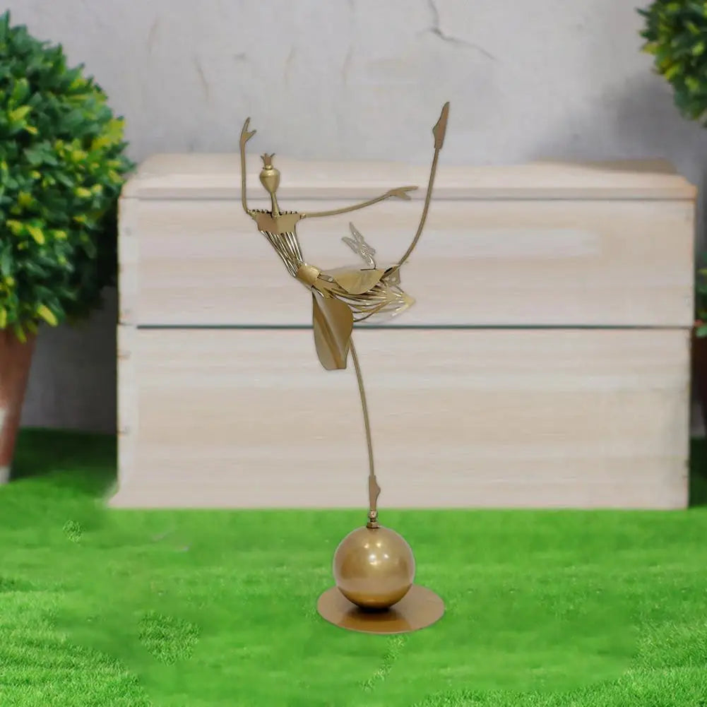 Metal Dancing Girl Garden Statue Decor Waterproof