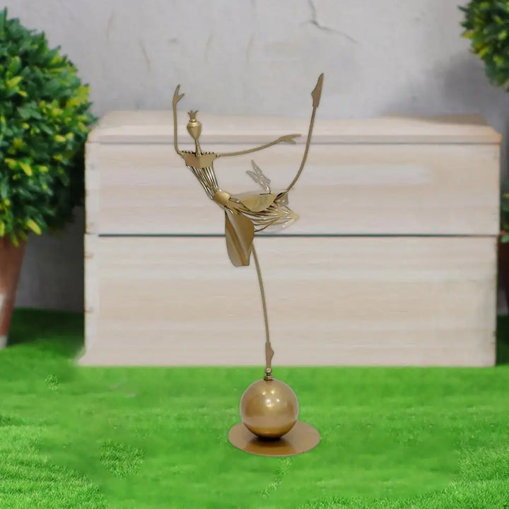 Metal Dancing Girl Garden Statue Decor Waterproof