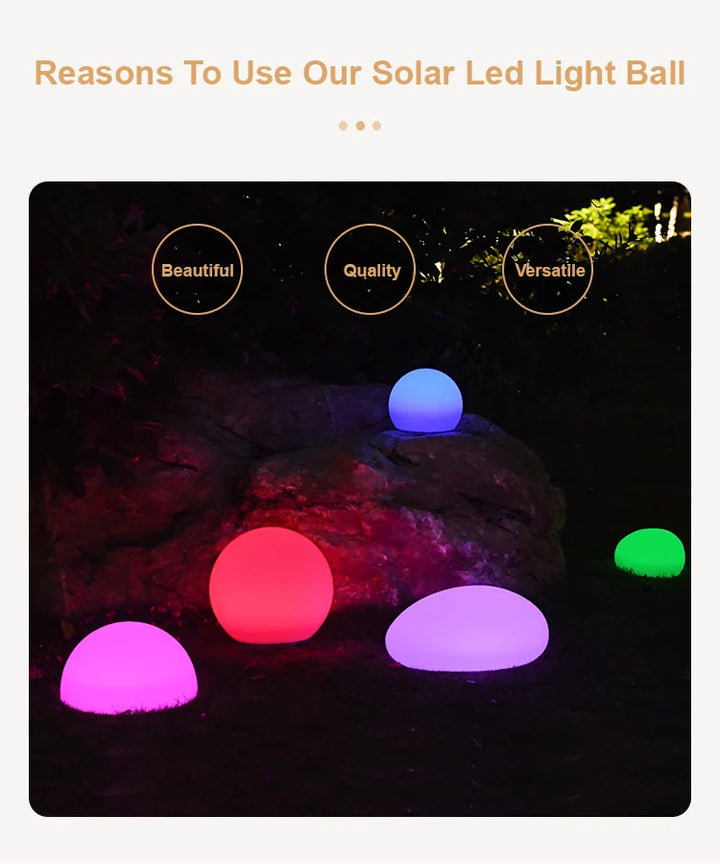 LED Pebble Stone Light Outdoor Camping Lawn Solar Colorful Landscape Light Villa Garden Floor Lamp