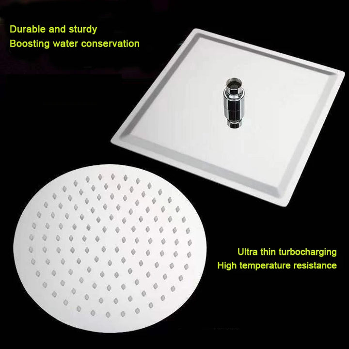 4/6/8/10/12 Inch Pressurized Rain Shower Head Stainless Steel Square Round Rain Shower Head Large Water Outlet Shower Head