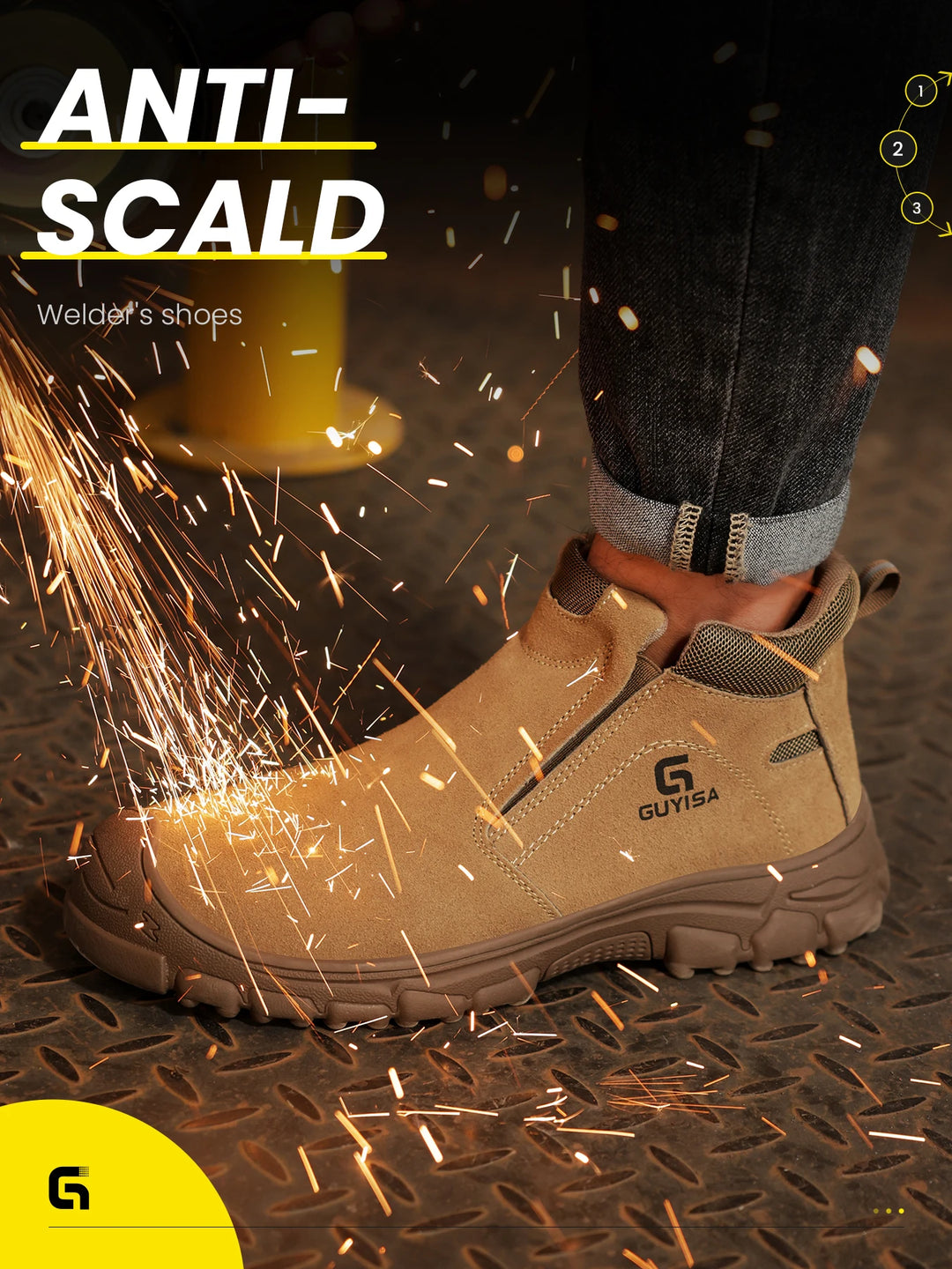 Men's work shoes with anti-crush, anti-puncture and anti-scald rubber soles for all seasons